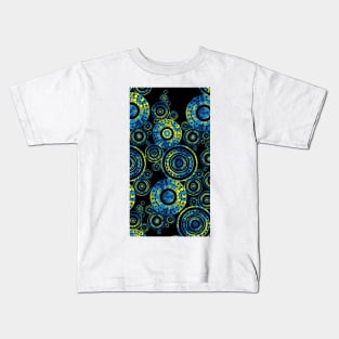 Aboriginal Art - Circles Black Background Kids T-Shirt